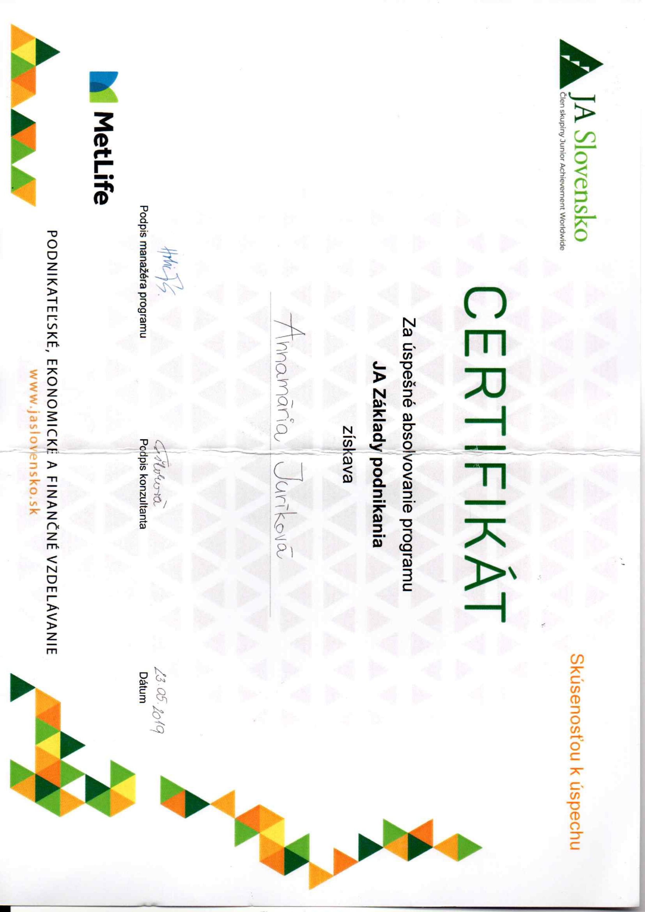 Certifikát