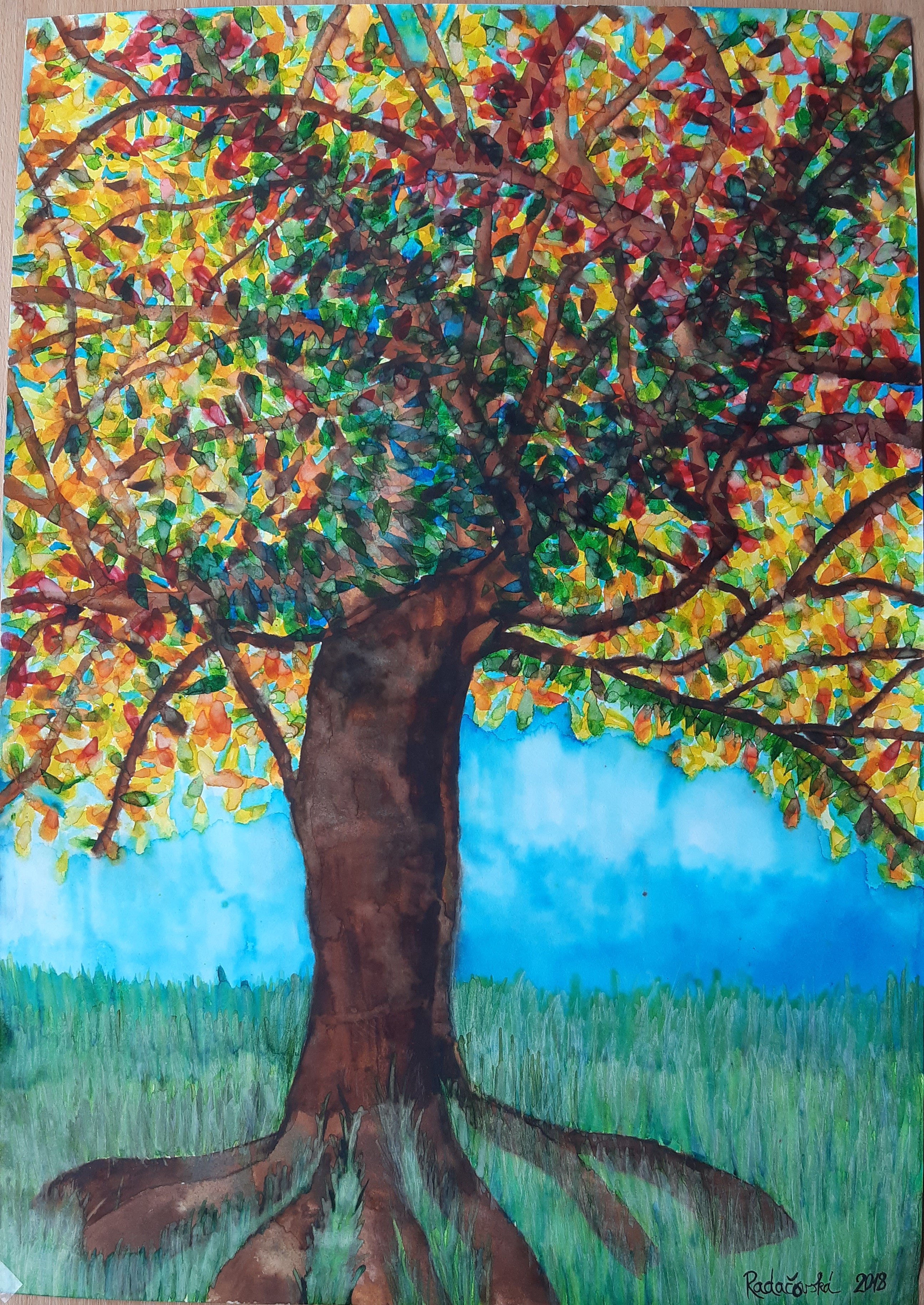 aniline colors - a tree