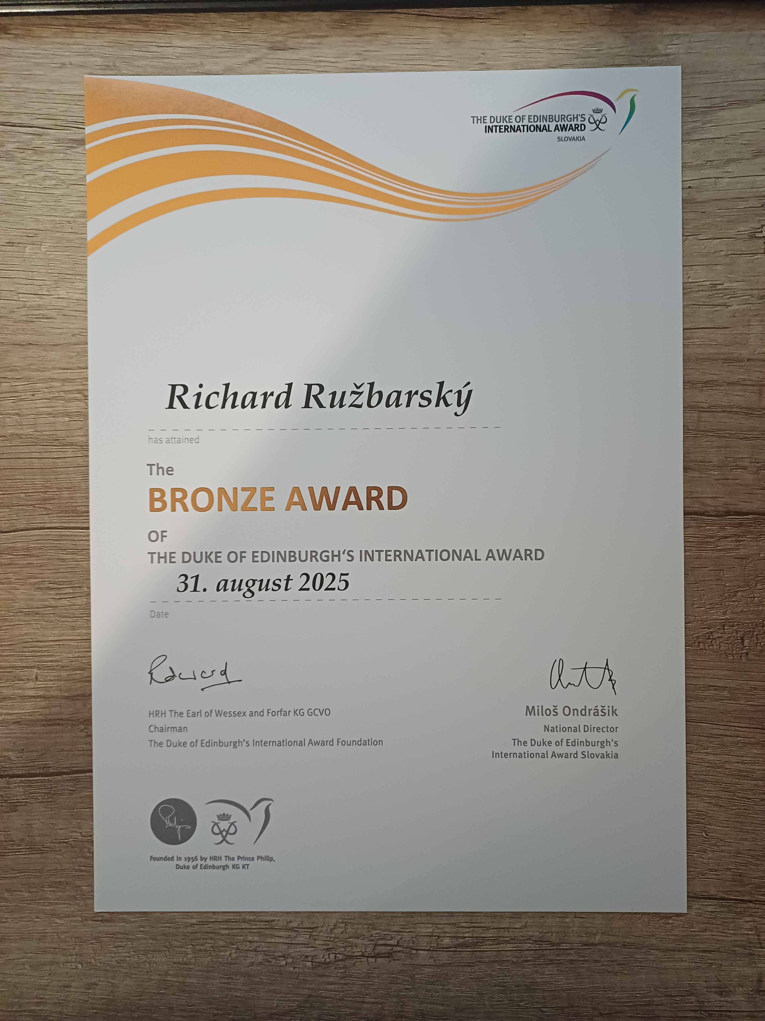 Diplom Richard Ružbarský